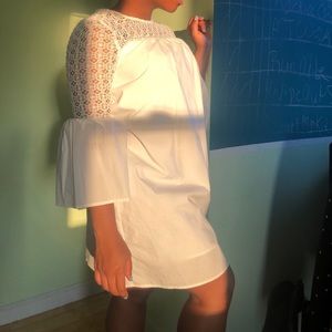 LACE WHITE BELL SLEEVE DRESS
